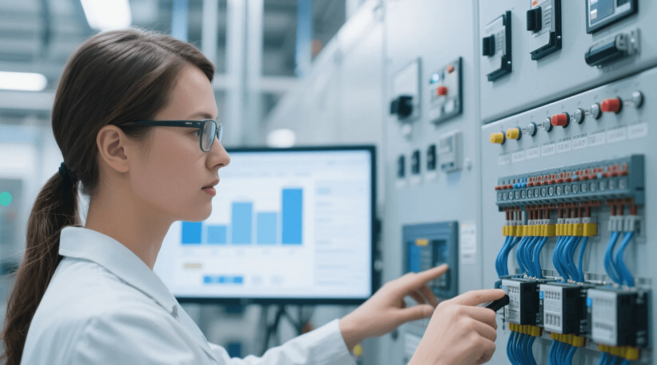 Control Systems electrical panel with PLC and sensors Control Systems electrical panel with PLC and sensors